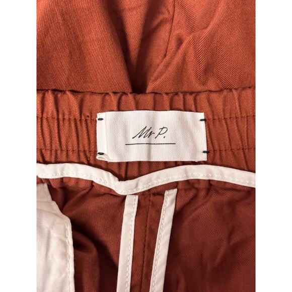 Mr. P Pants 36 Mens Mr Porter Cotton Blend Orange Casual Drawstring Crop - Picture 6 of 8